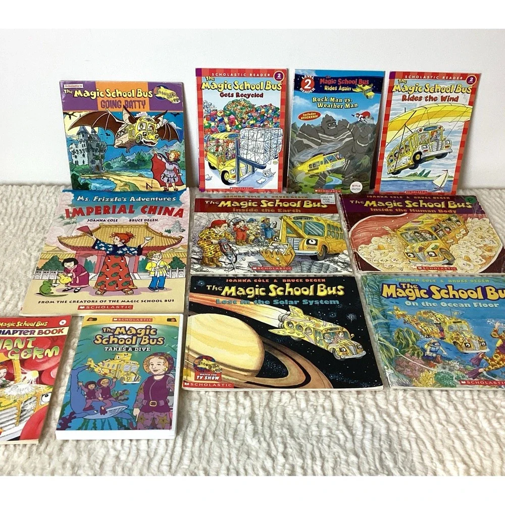 Magic School Bus Cole Degen Children's Picture Book Lot 10 Books, 1 DVD Science